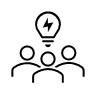 Vector icon of people brainstorming